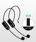 Dual Channel Wireless Microphone System Unidirectional Removable Headset Ear Hook 6.35mm Transmitter